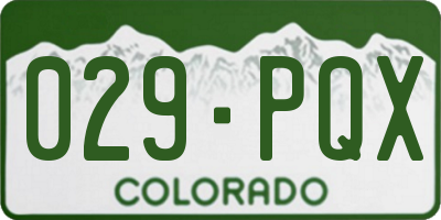 CO license plate 029PQX