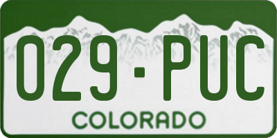 CO license plate 029PUC