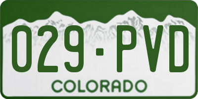 CO license plate 029PVD
