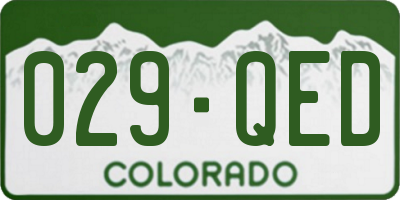 CO license plate 029QED