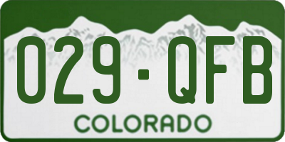 CO license plate 029QFB
