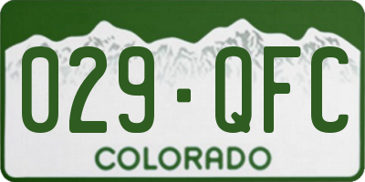 CO license plate 029QFC
