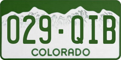 CO license plate 029QIB