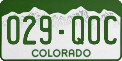CO license plate 029QOC