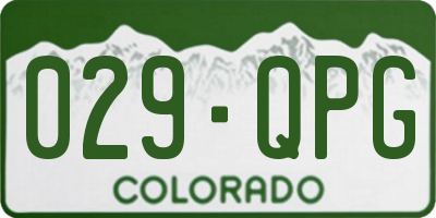 CO license plate 029QPG