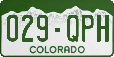 CO license plate 029QPH
