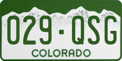 CO license plate 029QSG