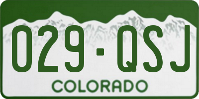 CO license plate 029QSJ