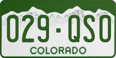 CO license plate 029QSO