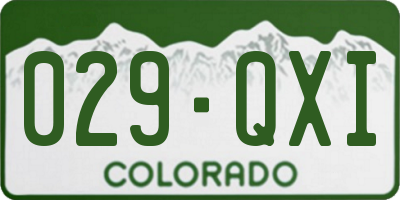 CO license plate 029QXI