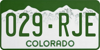 CO license plate 029RJE