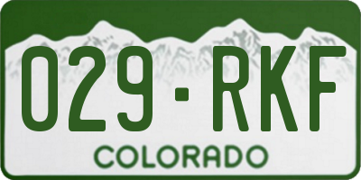 CO license plate 029RKF