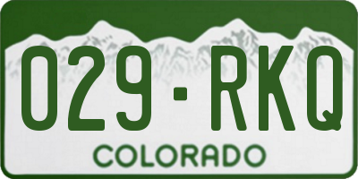 CO license plate 029RKQ