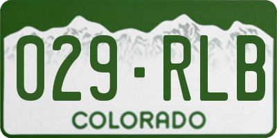 CO license plate 029RLB