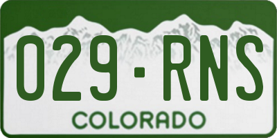 CO license plate 029RNS