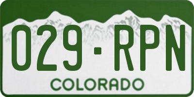 CO license plate 029RPN