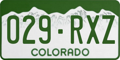 CO license plate 029RXZ