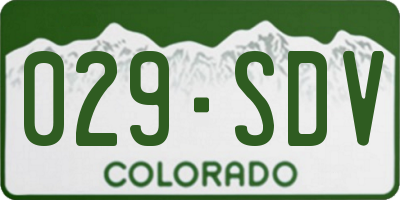 CO license plate 029SDV