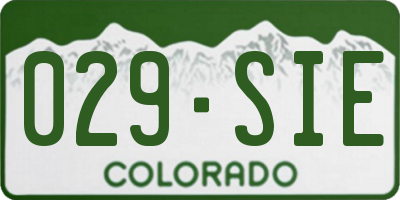 CO license plate 029SIE