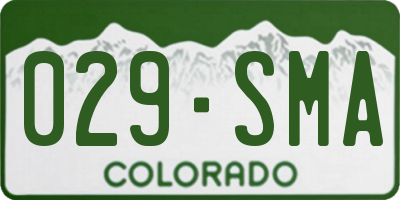 CO license plate 029SMA