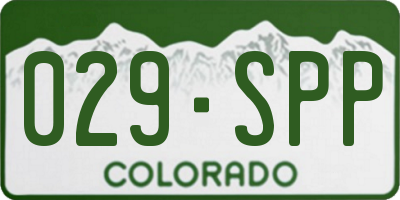 CO license plate 029SPP