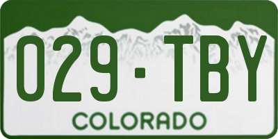CO license plate 029TBY