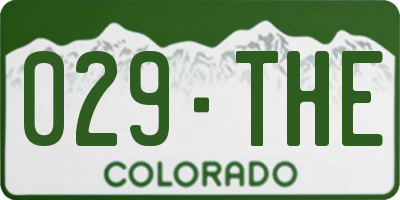 CO license plate 029THE