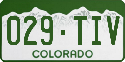 CO license plate 029TIV
