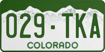 CO license plate 029TKA