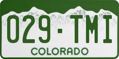 CO license plate 029TMI