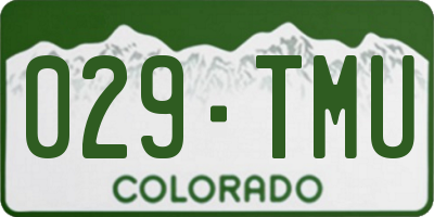 CO license plate 029TMU