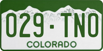 CO license plate 029TNO