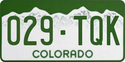 CO license plate 029TQK