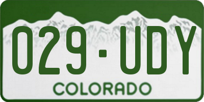 CO license plate 029UDY