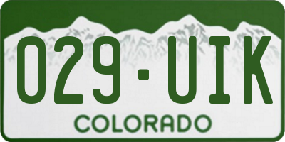 CO license plate 029UIK
