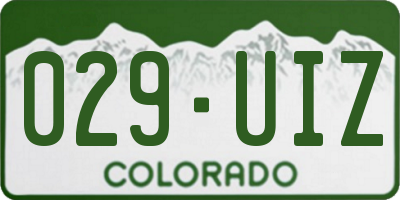 CO license plate 029UIZ