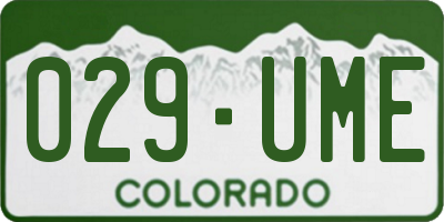 CO license plate 029UME