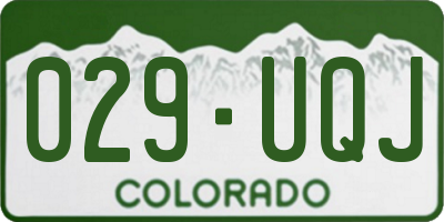 CO license plate 029UQJ