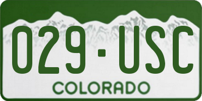 CO license plate 029USC