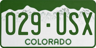 CO license plate 029USX