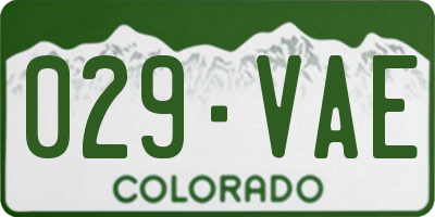 CO license plate 029VAE