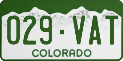 CO license plate 029VAT