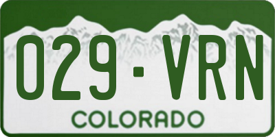 CO license plate 029VRN