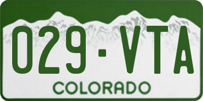 CO license plate 029VTA