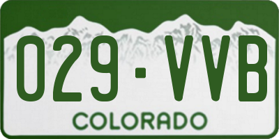 CO license plate 029VVB