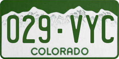 CO license plate 029VYC