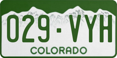 CO license plate 029VYH