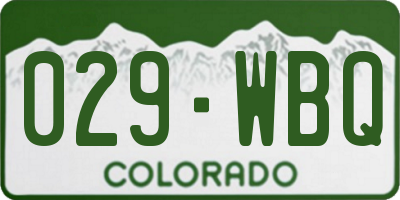 CO license plate 029WBQ
