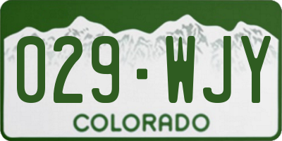 CO license plate 029WJY