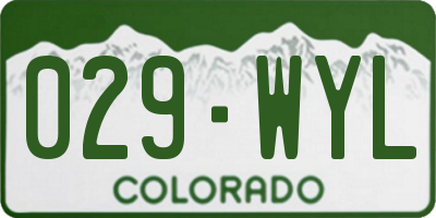 CO license plate 029WYL